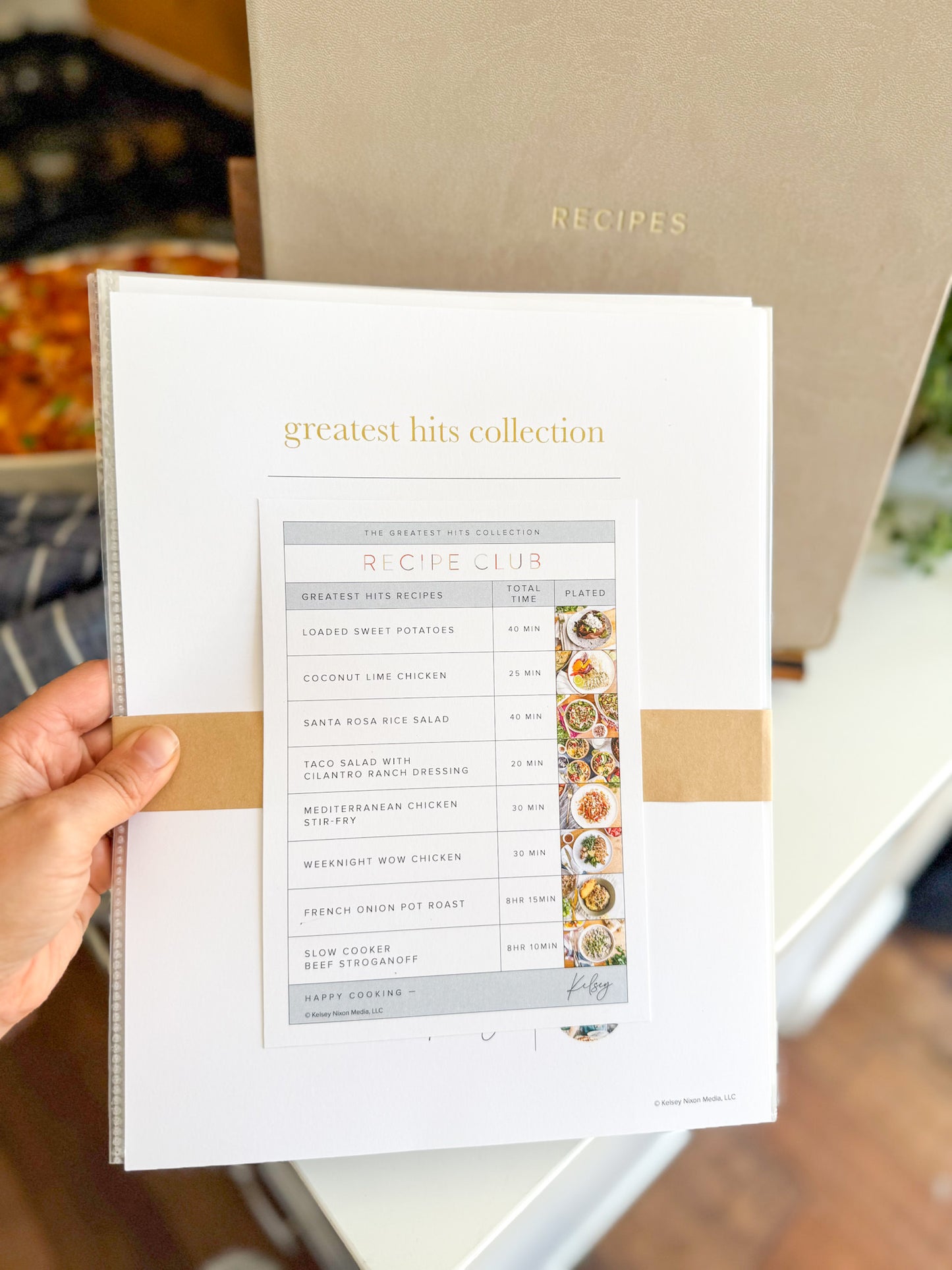 Set of 8 printed Greatest Hits recipes, cheat sheets, shopping list and more