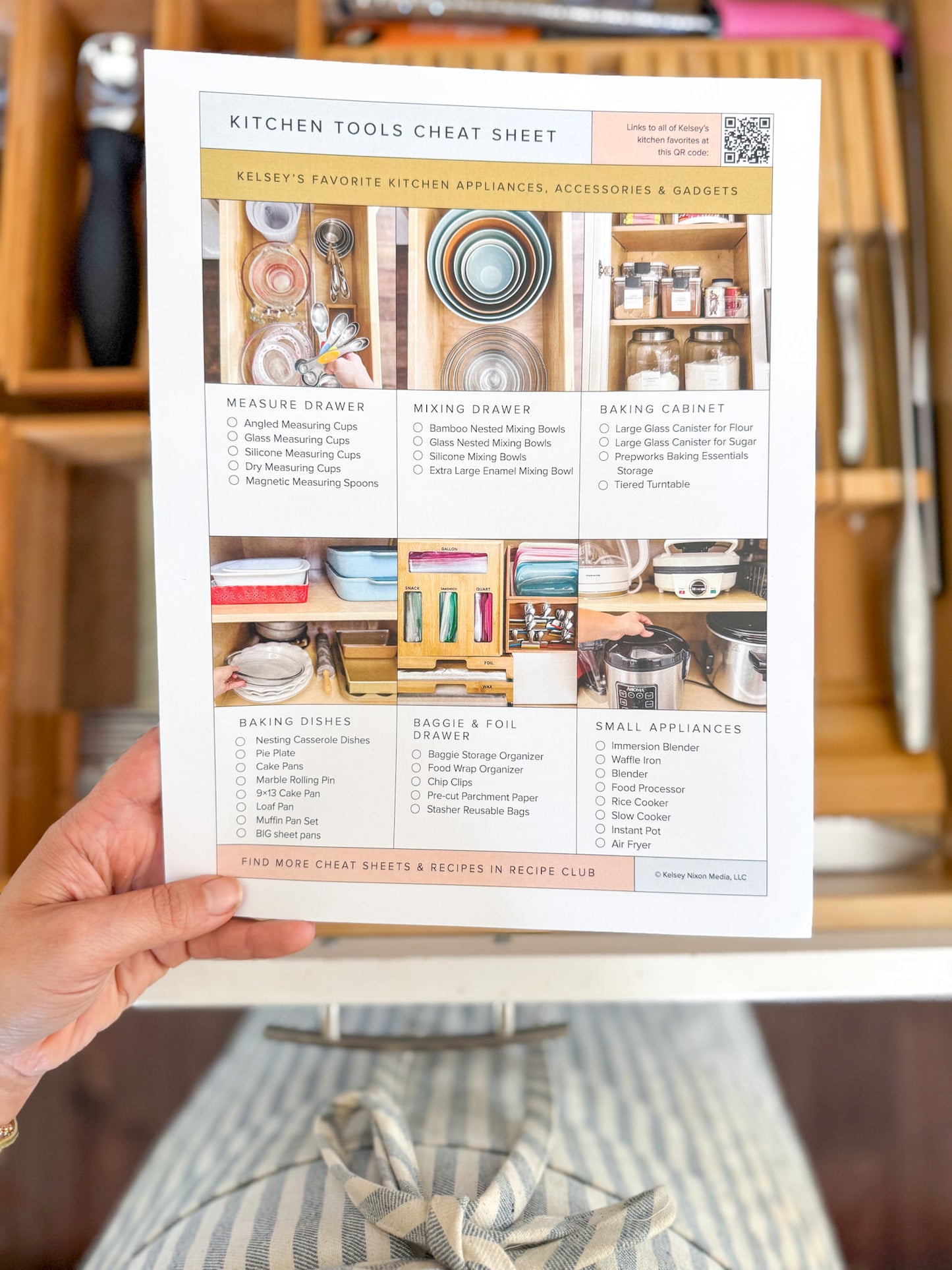Kitchen Tools Cheat Sheet close-up