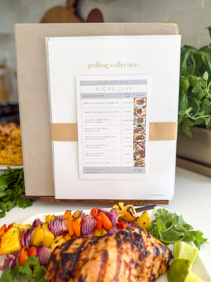 Set of 8 printed grilling recipes