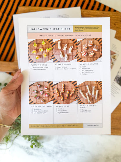 Printed Halloween cheat sheet