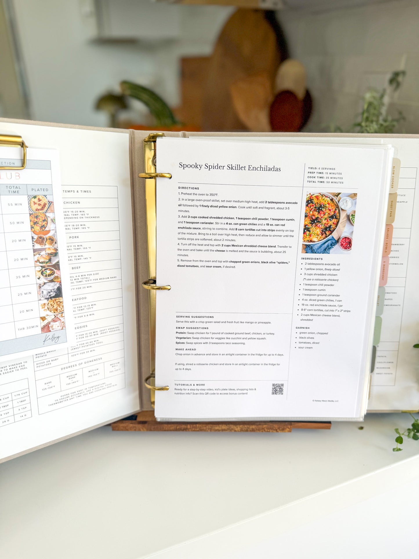 Halloween recipes in 3-ring Recipe Binder