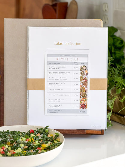 Set of 8 printed salad recipes