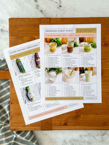 Salad dressing cheat sheet and recipes