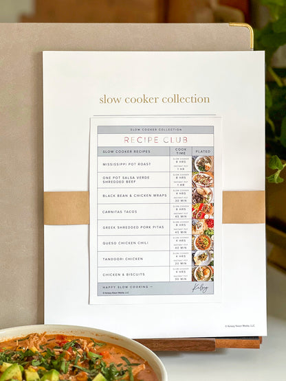 Set of 8 printed slow cooker recipes