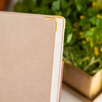 Close up of gold corner protectors