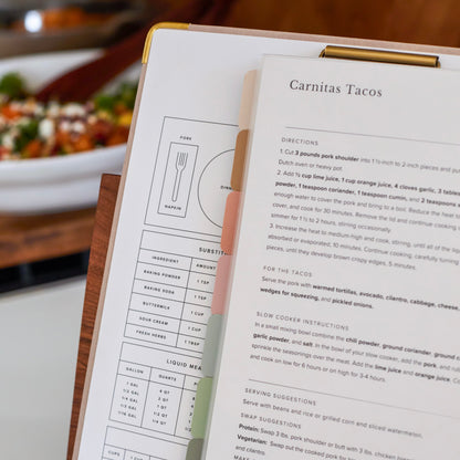 Close up of customizable recipe page