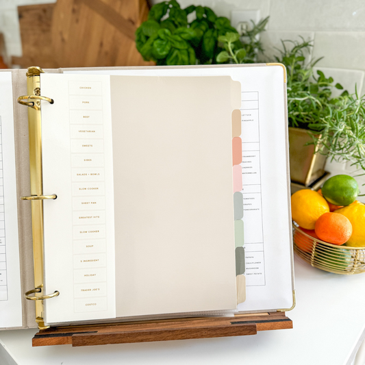 Set of 8 multi-color divider tabs for 3 ring binder