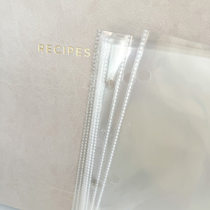 Sheet protectors detail with Recipe Club binder